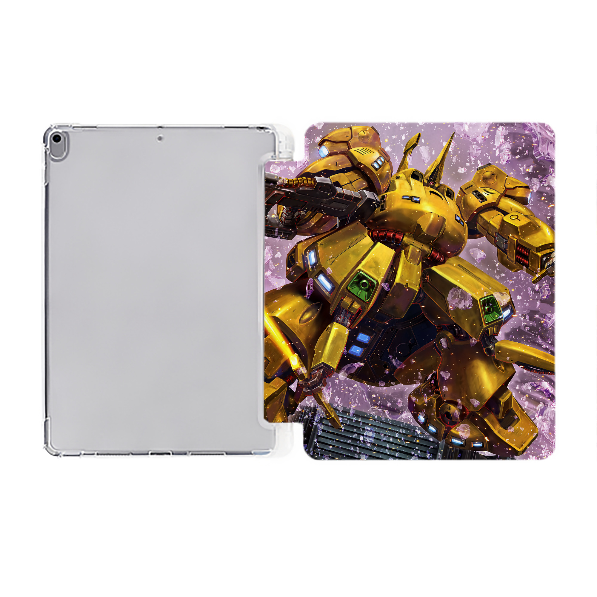 （画像用） 機動戦士ガンダム Mobile Suit Gundam IPad ケース ペン収納付き 三つ折りスタンド PUレザー×シリコン 対応機種9.5/10.5/10.9インチ
